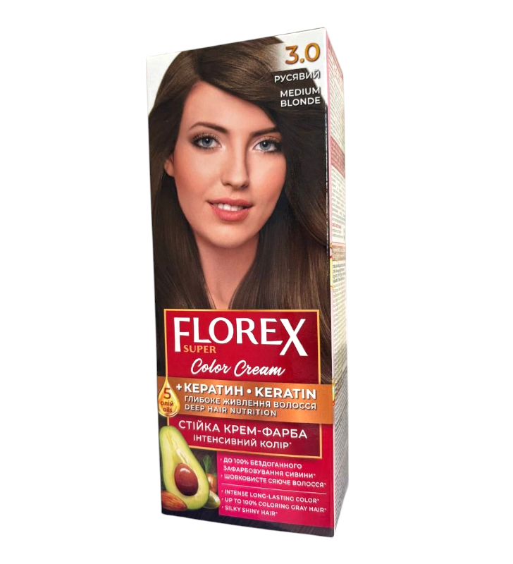 Крем-краска для волос стойкая Florex Super 3.0 русый