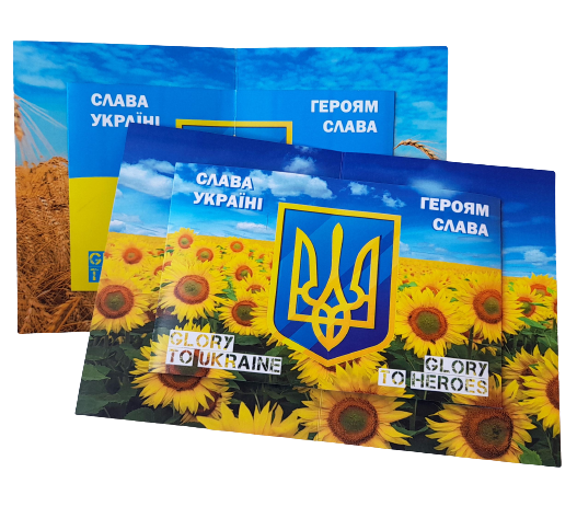 Набор патриотических листовок Apriori "Слава Украине" объемные 2 шт. 20x15 см