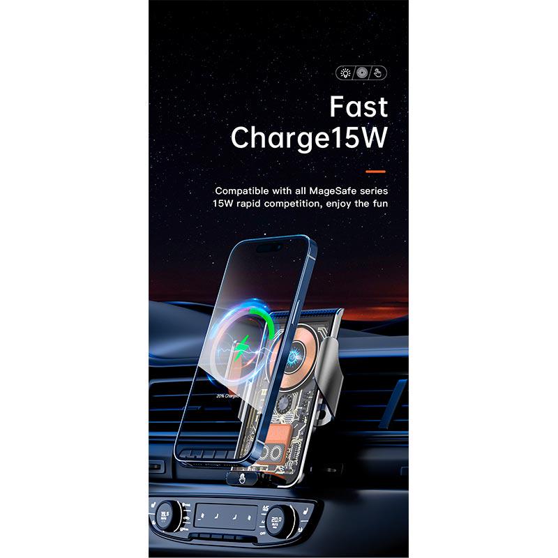 Держатель для телефона в авто XYJ L9 15W RGB (589420) - фото 6