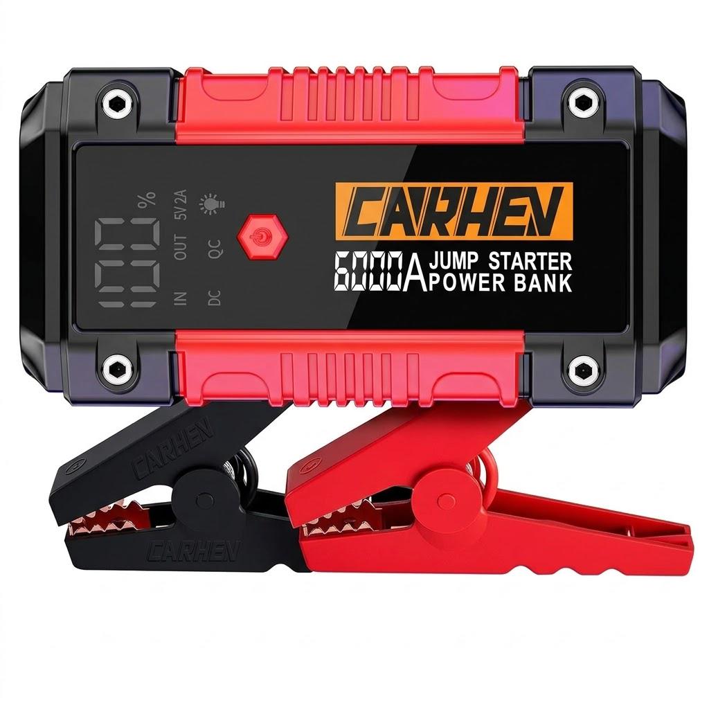 Пусковий пристрій CARHEV 6000A Jump Starter Power Pack 26800 mAh з функцією швидкої зарядки QC 3.0 (33543072)