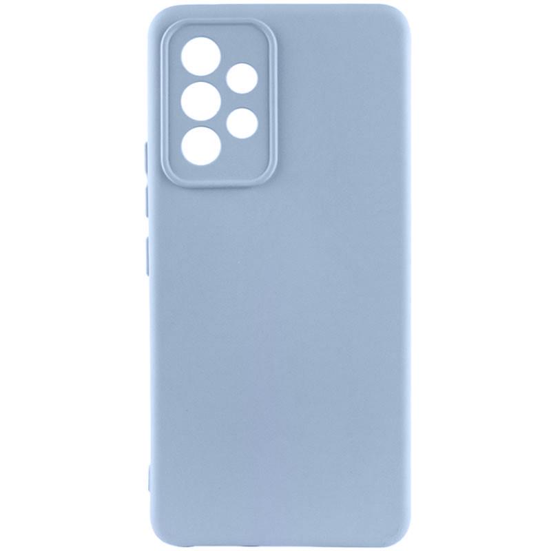 Противоударный чехол TPU GETMAN Liquid Silk Full Camera для Samsung Galaxy A32 4G Голубой / Lilac Blue