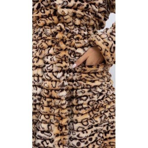 Теплый махровый халат женский шарпей L-XL Леопардовый (П4К-am-f-halat-005) - фото 5 Теплый махровый халат женский шарпей L-XL Леопардовый (П4К-am-f-halat-005) - фото 5