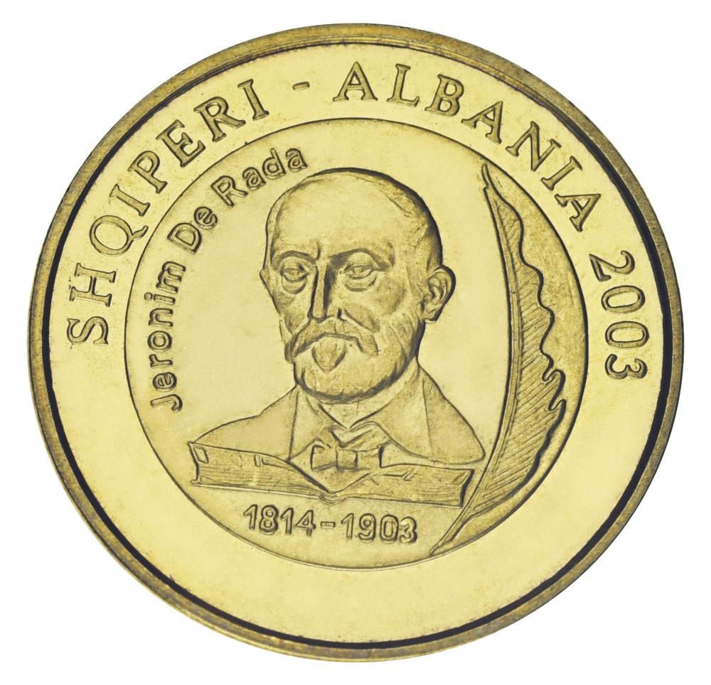 Коллекционная монета Албания 50 лек 2003 VF-AU 100 years after the death of Hieronymus de Rada (М24403)