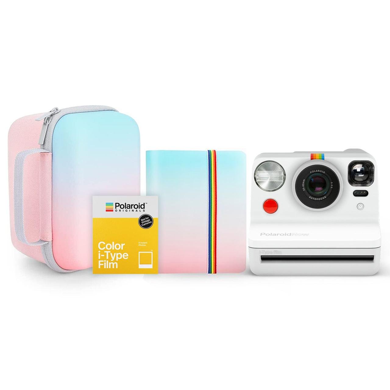 Камера моментального друку Polaroid Now + сумка-чохол + фотоальбом + фотоплівка 10 шт. White