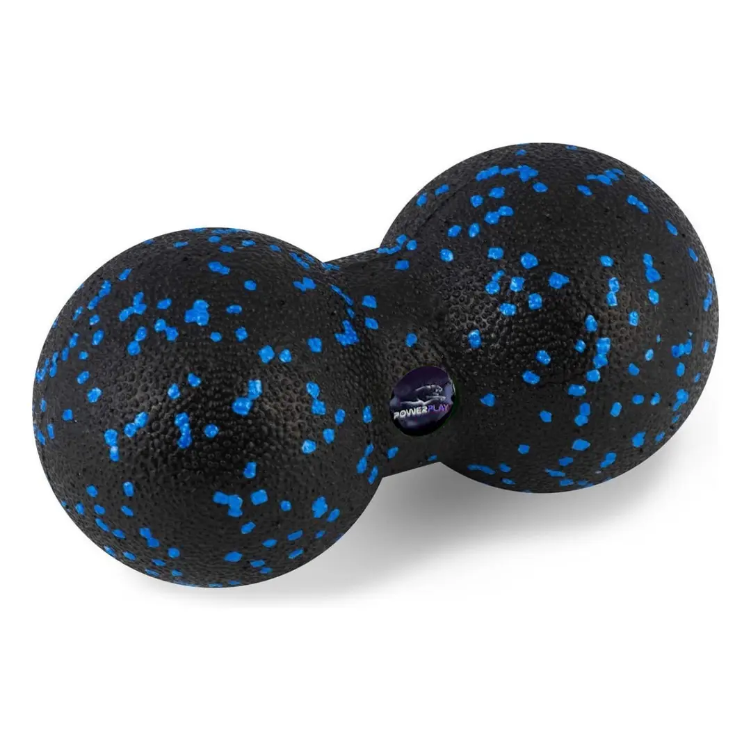 М'яч масажний подвійний PowerPlay PP-4353 Epp foam peanut ball d12х24 см Чорний/Синій