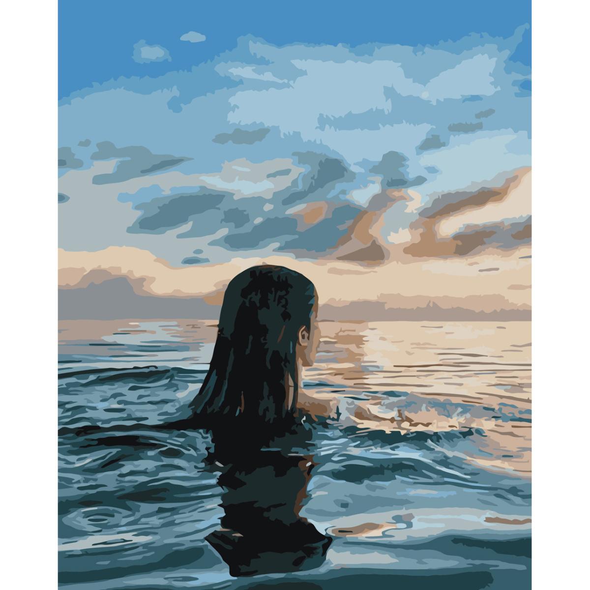 Картина по номерам Strateg Премиум Растворившись в воде 30x40 см (SS-6544)