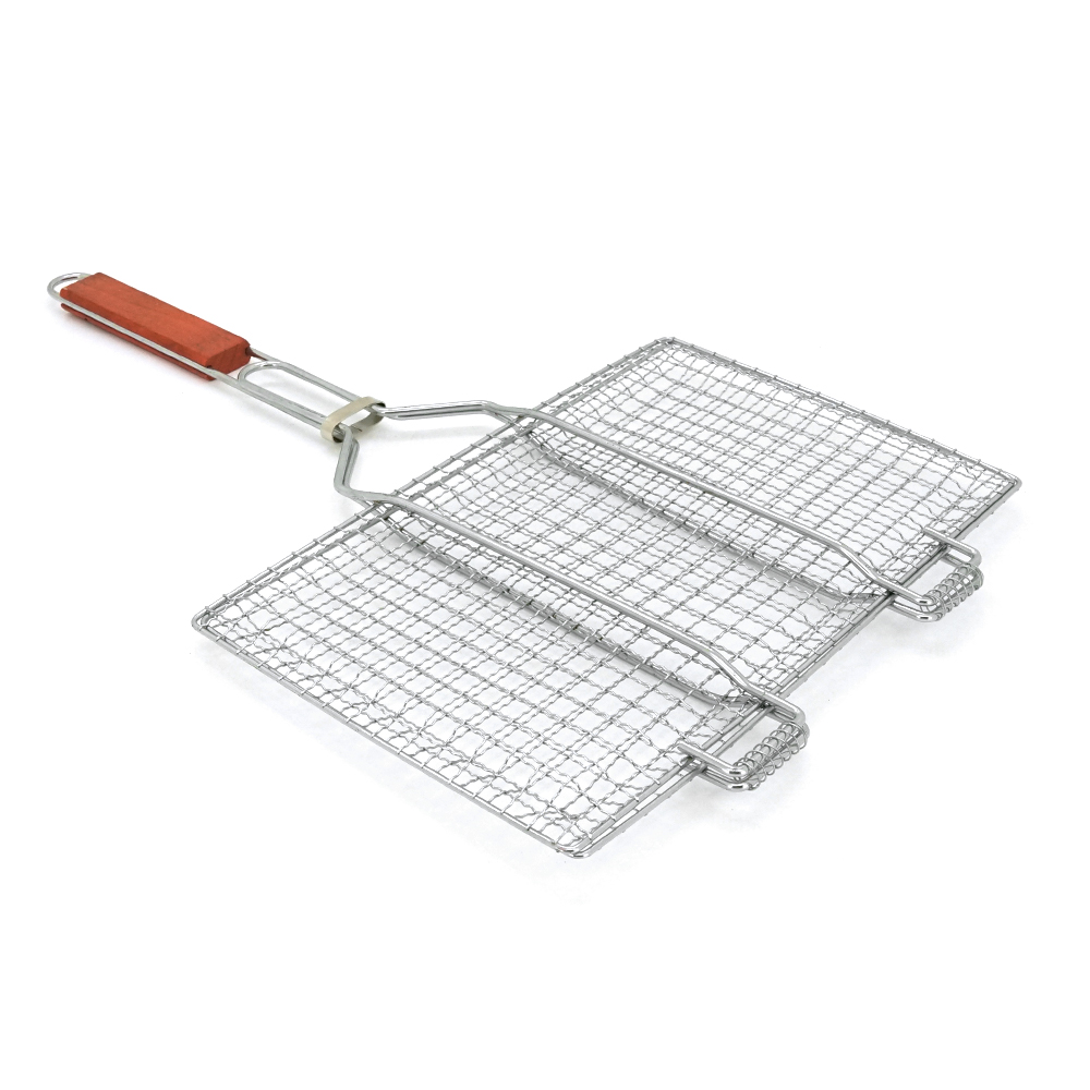 Решітка-гриль металева/дерев'яна ручка 36x23x58 см (26840346)