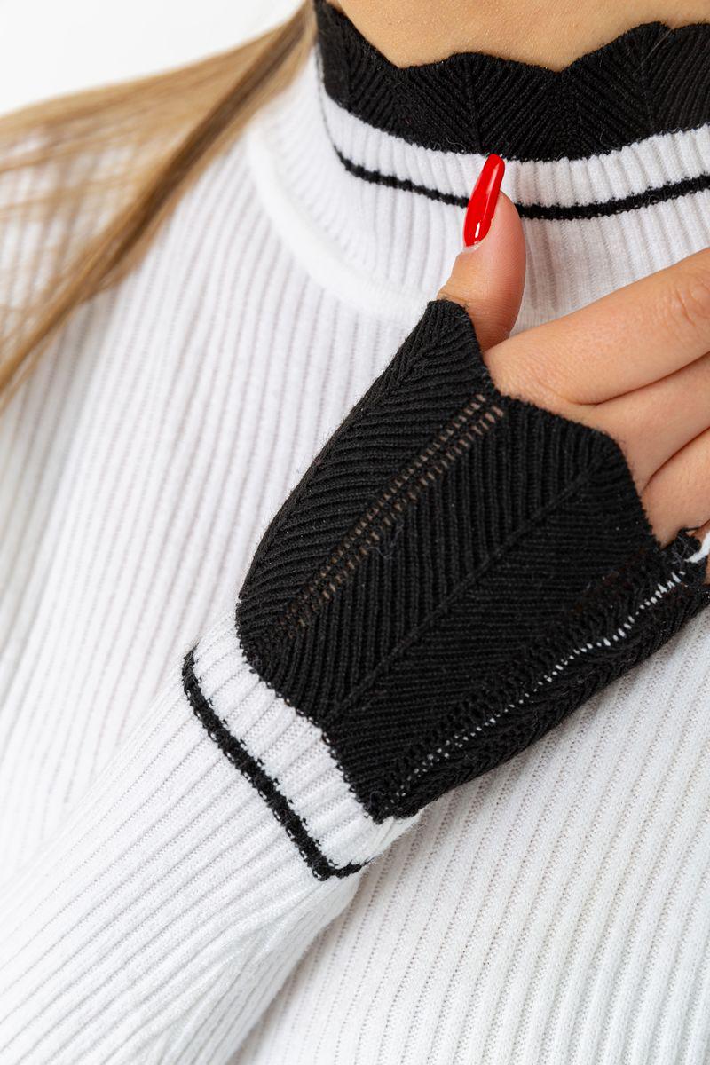 Гольф жіночий в рубчик Ager 221R8868 S/M Білий (9621853) - фото 5