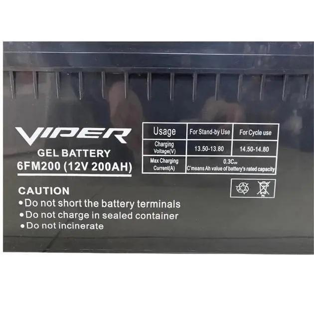 Акумулятор тяговий Viper 6FM200 гелевий 12V 200 Ah - фото 2