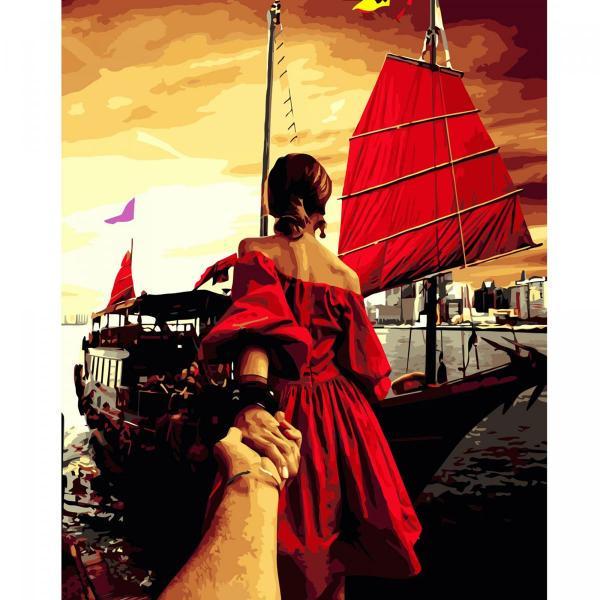 Набор для росписи по номерам Strateg Следуй за мной 40х50 см (VA-2813-mt)