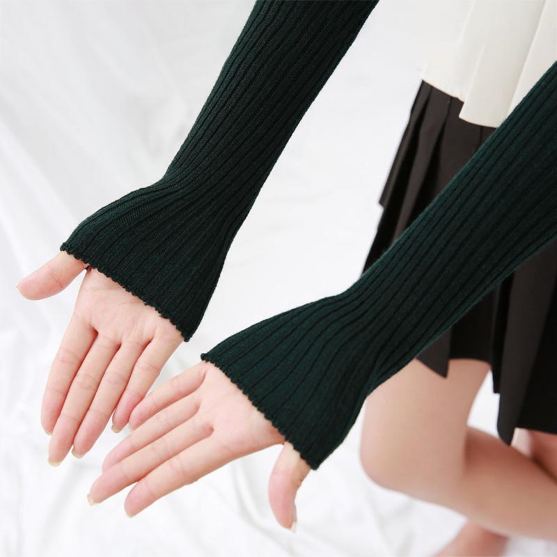 Мітенки в рубчик довгі One size Зелений (1636) - фото 2 Мітенки в рубчик довгі One size Зелений (1636) - фото 2