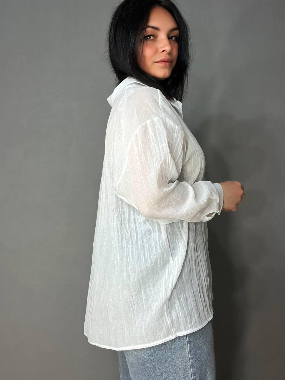 Рубашка женская Xingyue 388 с карманом жатка OS Белый (26730534) - фото 7 Рубашка женская Xingyue 388 с карманом жатка OS Белый (26730534) - фото 7