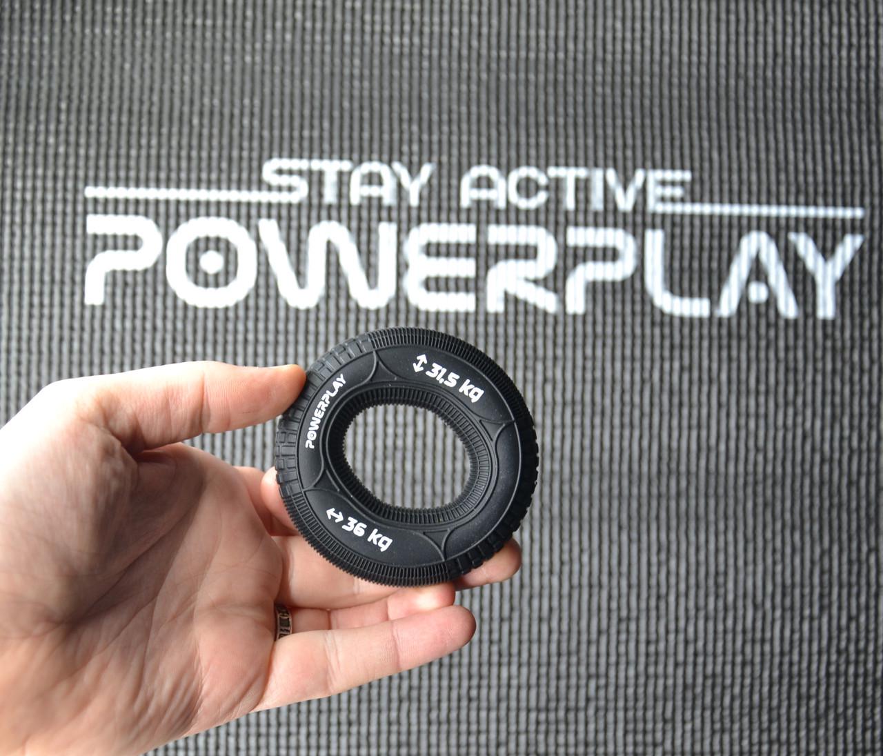 Еспандер кистьовий силіконовий PowerPlay PP-4330 Hand Grip Loops Hard 31,5-36 кг Чорний (A-012895) - фото 5