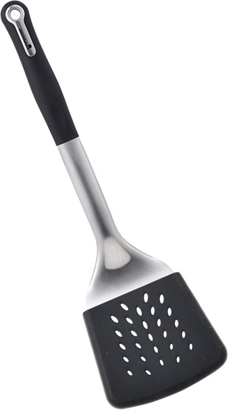 Лопатка перфорована MasterPro Foodies 34 см з нержавіючої сталі з пластиковою ручкою (BGMP-4861)