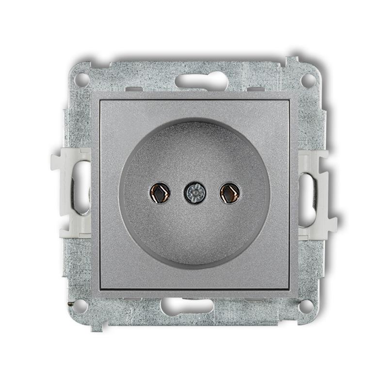 Розетка Karlik Mini без заземления Серебристый металлик (7MGP-1)