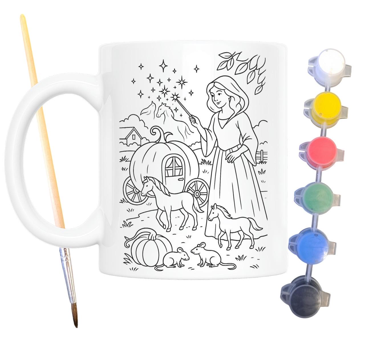 Набор для творчества кружка раскраска Золушка по мотивам сказки Шарля Перро 330 мл Белый (КР0190) - фото 2 Набор для творчества кружка раскраска Золушка по мотивам сказки Шарля Перро 330 мл Белый (КР0190) - фото 2