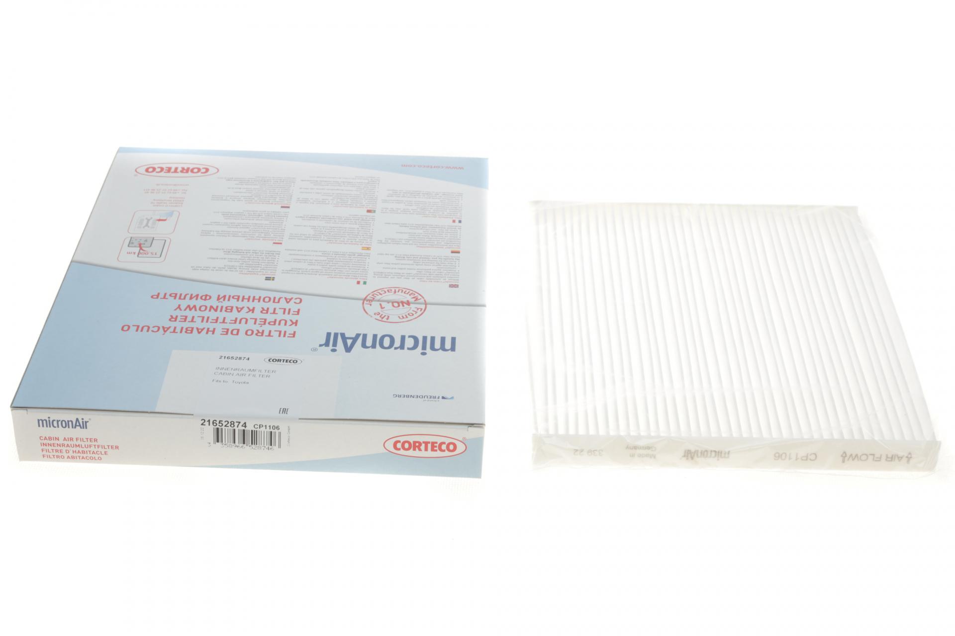 Фильтр салона CORTECO для Toyota Avensis/Corolla 00- (21652874)