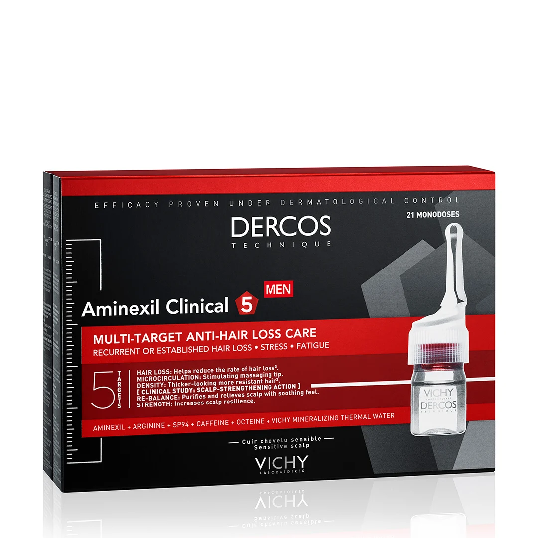 Средство от выпадения волос для мужчин Vichy Dercos Aminexil Clinical 5 Homme 21 разовая доза (3337875522748)
