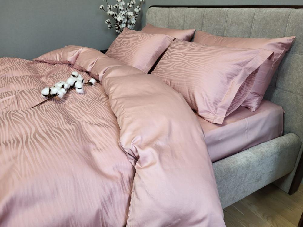 Комплект постельного белья Мир сатин жаккард Premium полуторный/наволочки 50х70/70х70 см Wave Powder (6112) - фото 1