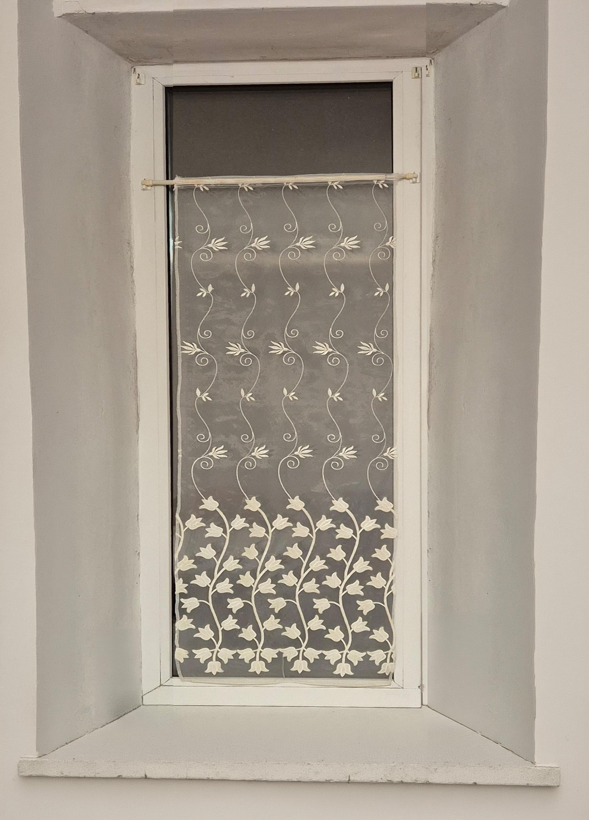 Занавеска на створке окна Firanka Mini flowers 40x114 см Кремовый (10_3ф)