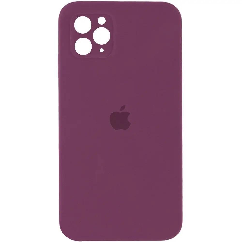 Силиконовый Чехол Накладка с Квадратными Бортиками Silicone Case для iPhone 11 Pro Marsala - фото 1