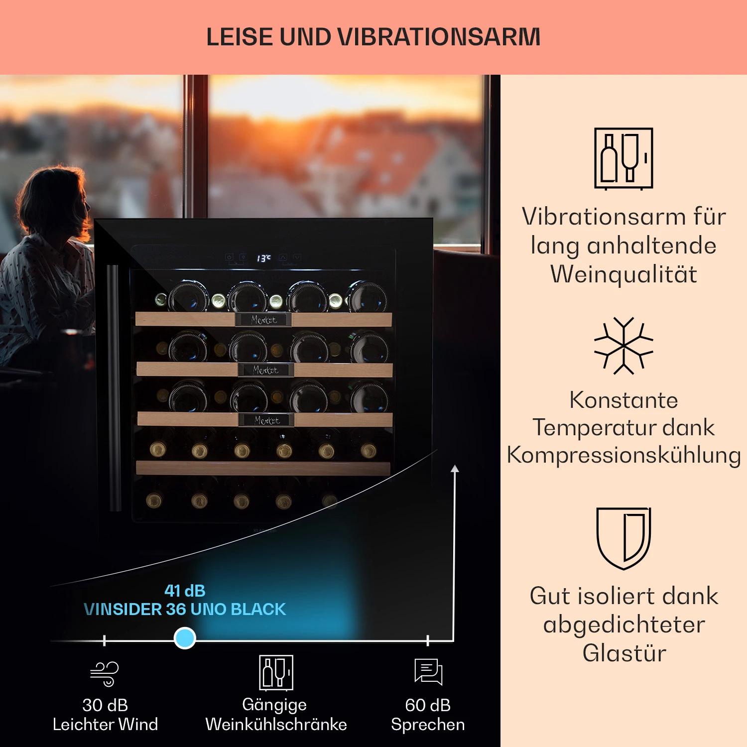 Холодильник для вина під забудову Klarstein Vinsider 36 Built-In Uno Onyx вбудований 36 пляшок 92 л (10041286) - фото 3 Холодильник для вина під забудову Klarstein Vinsider 36 Built-In Uno Onyx вбудований 36 пляшок 92 л (10041286) - фото 3