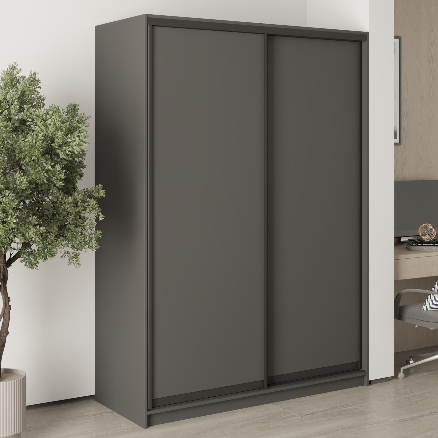 Шкаф-купе двухдверный MebelStar Стандарт BG 2 ДСП 150x60x210 см Антрацит (MBS-10908) Шкаф-купе двухдверный MebelStar Стандарт BG 2 ДСП 150x60x210 см Антрацит (MBS-10908)