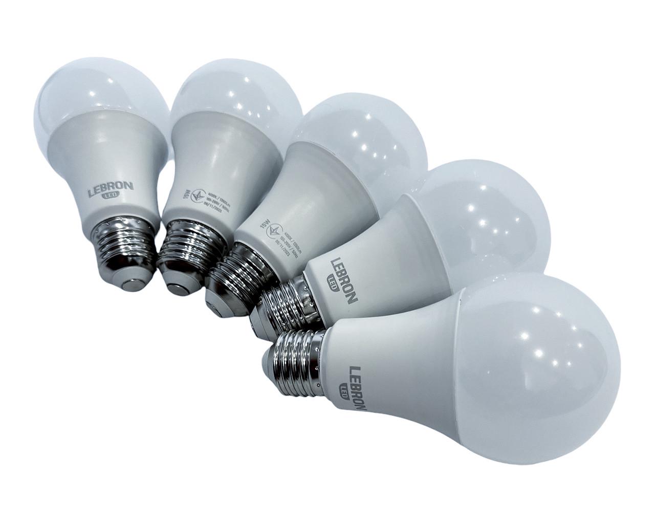 Лампа Lebron L-A65 LED 15W Е27 4100K 1350Lm 5 шт. (2332940214) Лампа Lebron L-A65 LED 15W Е27 4100K 1350Lm 5 шт. (2332940214)