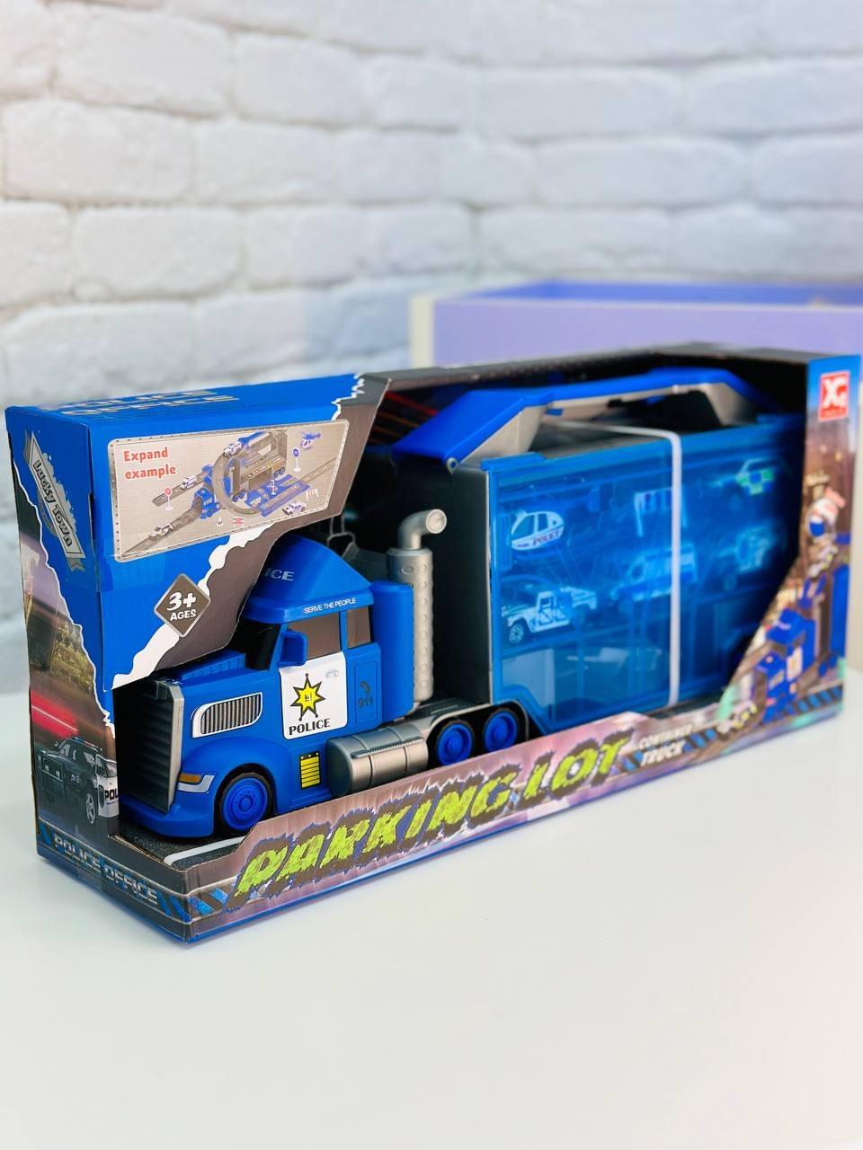 Детский автотрек паркинг для машинок игрушечный автовоз трейлер набор чемодан с машинками фура с треком(2688229857) - фото 4