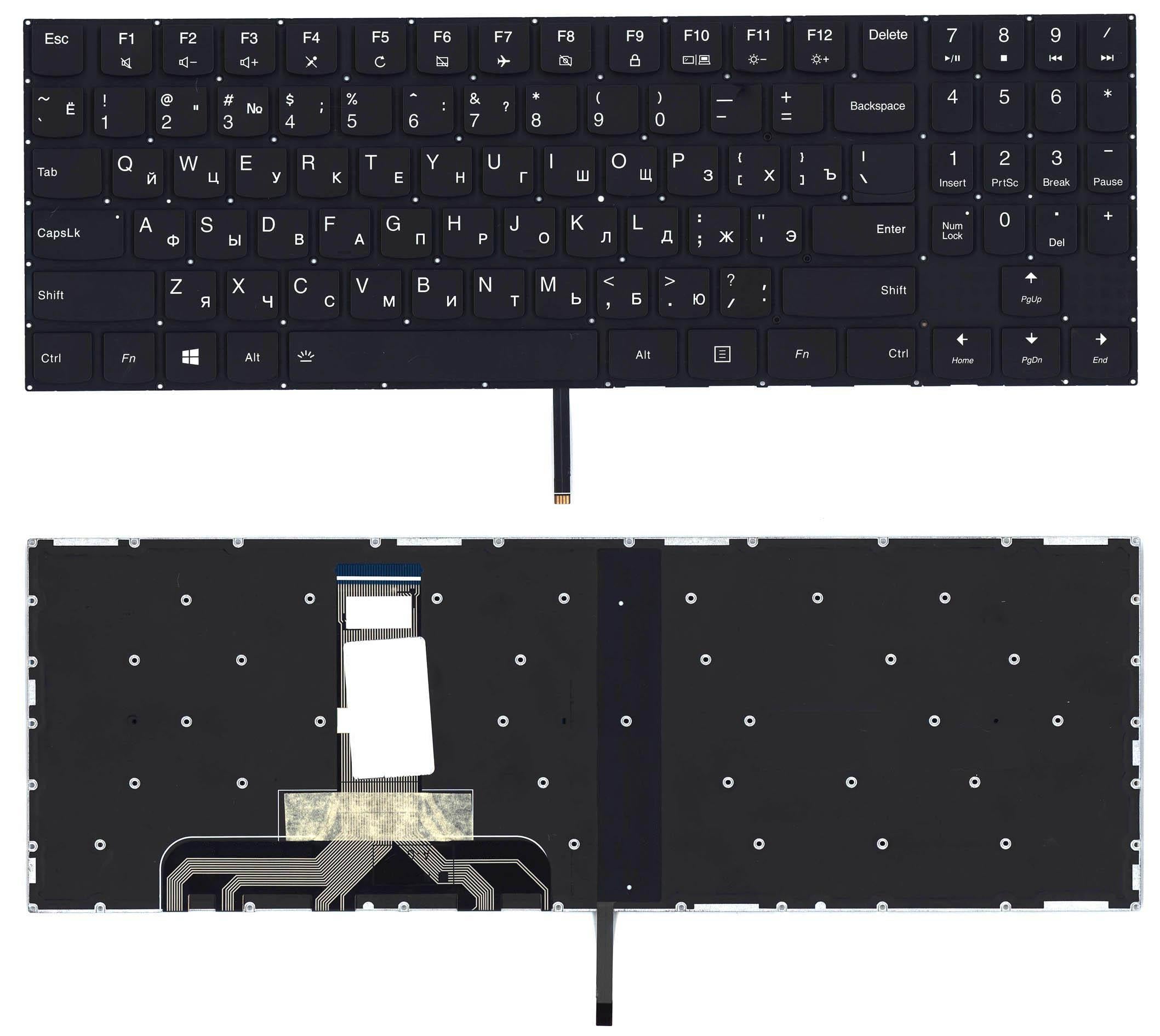 Клавиатура для ноутбука Lenovo Legion Y520 Y520-15IKB с подсветкой White Light No Frame Black