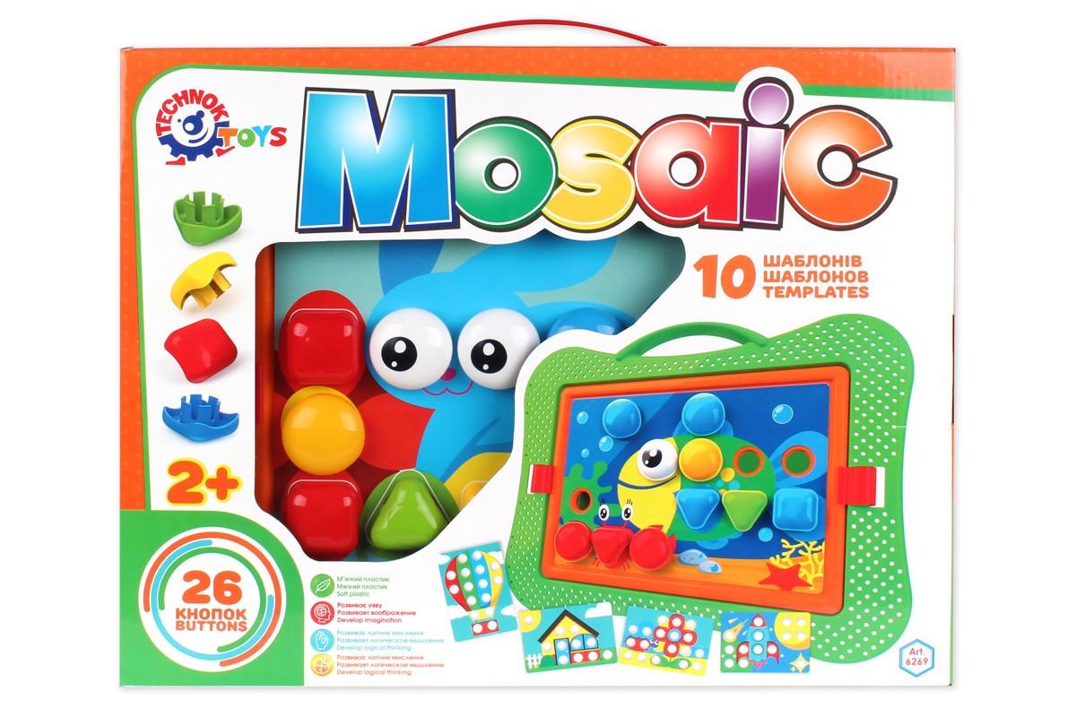 Дитяча мозаїка ТехноК 10 трафаретів 26 кнопок (6269)
