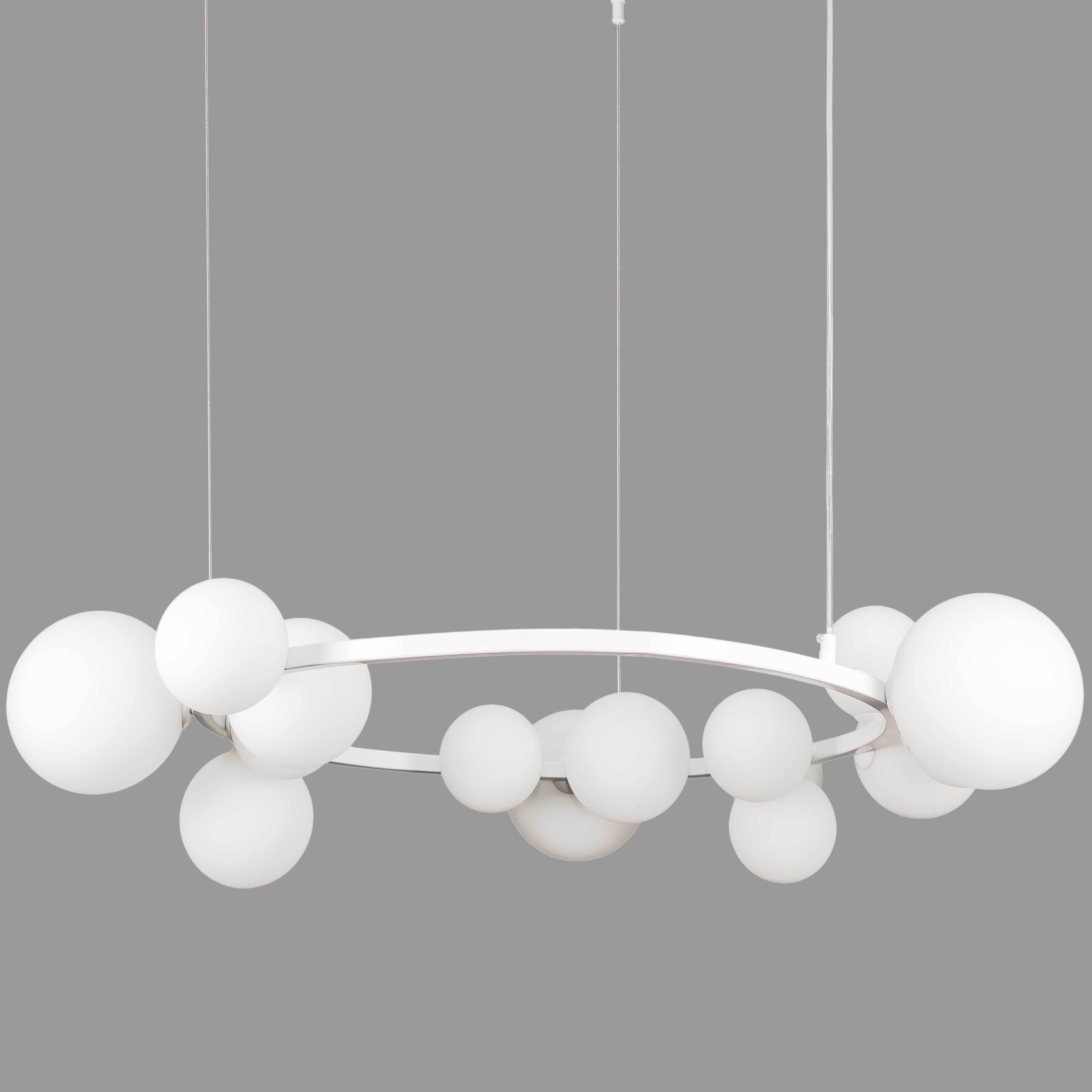 Люстра из шаров на 15 ламп Bubbles 80 см Белый (918-LP267-15 WH+WH) Люстра из шаров на 15 ламп Bubbles 80 см Белый (918-LP267-15 WH+WH)