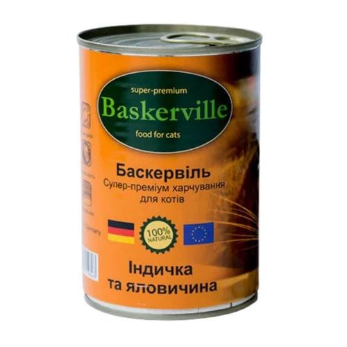 Корм влажный для кошек Baskerville Индейка и говядина 400 г (4250231598463)