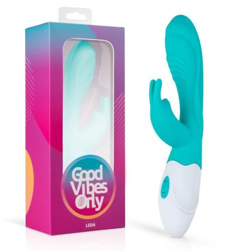 Вибратор-кролик Leda Good Vibes Only Силиконовый Голубой 20х3.2 см (31408358)