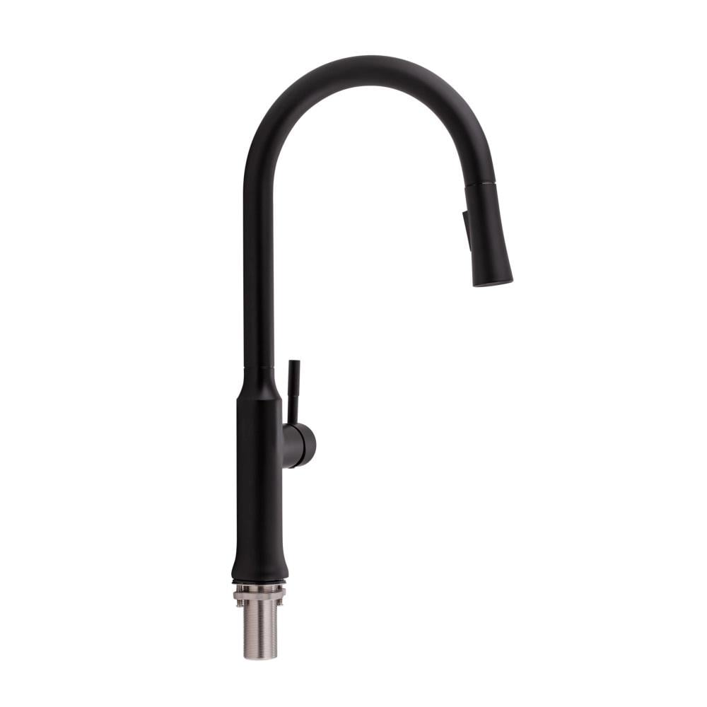 Смеситель для кухни с выдвижным изливом Q-tap Baruska QTBAR9137103UB Black Matt