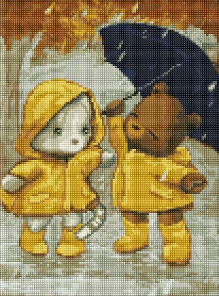 Алмазная мозаика Идейка Прогулка под дождем 30x40 см (Id-AMC7741)