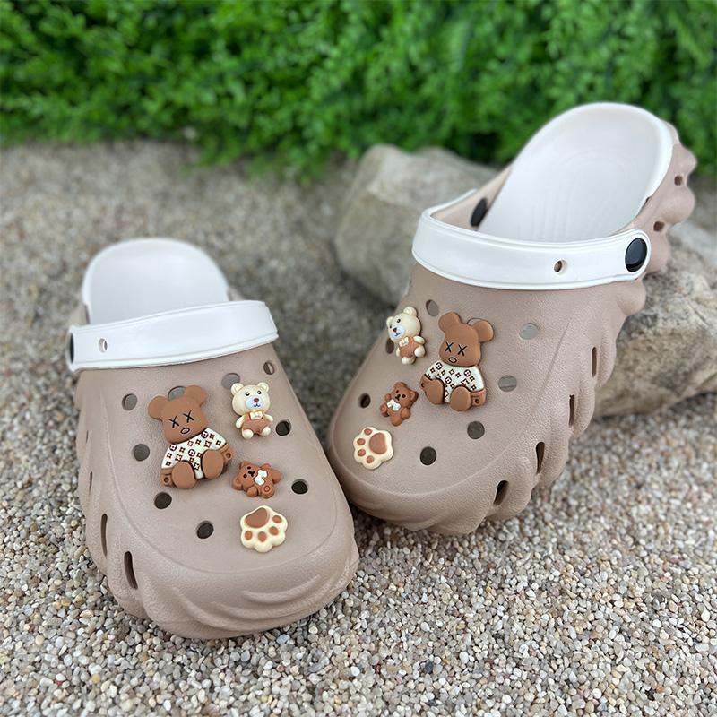 Крокси жіночі сабо на платформі з джибітсами Е-00161-381-1 p. 37 23 см Бежевий