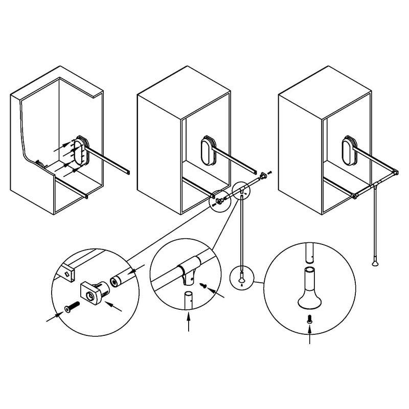 Гардеробний ліфт Muller 450-600 мм 12 кг. Білий (43702) - фото 3 Гардеробний ліфт Muller 450-600 мм 12 кг. Білий (43702) - фото 3