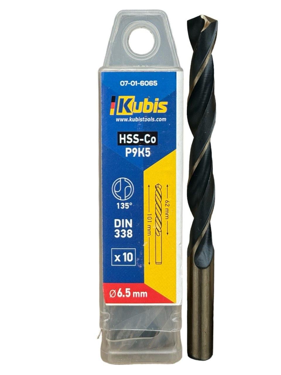 Сверло кобальт Kubis Р9К5 6,5мм (07-01-6065)