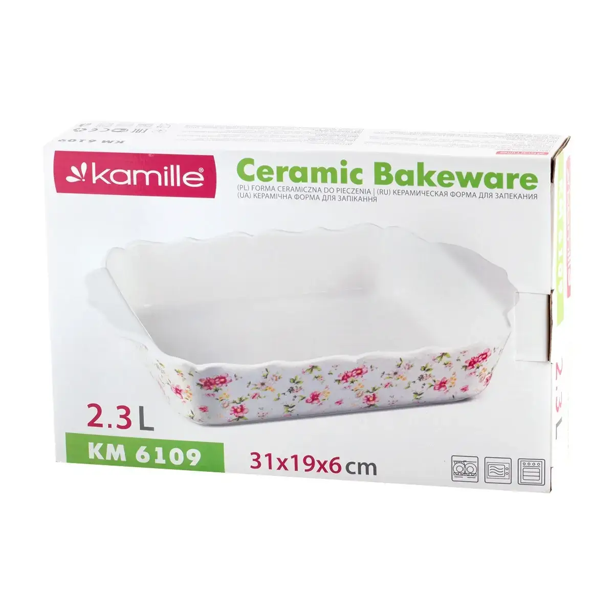 Форма для запекания Kamille KM-6109 фарфоровая 1,3 л (2351446897) - фото 4 Форма для запекания Kamille KM-6109 фарфоровая 1,3 л (2351446897) - фото 4
