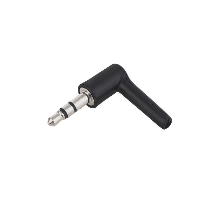 Штекер mini Jack 3,5 мм стерео угловой Черный (A139063)