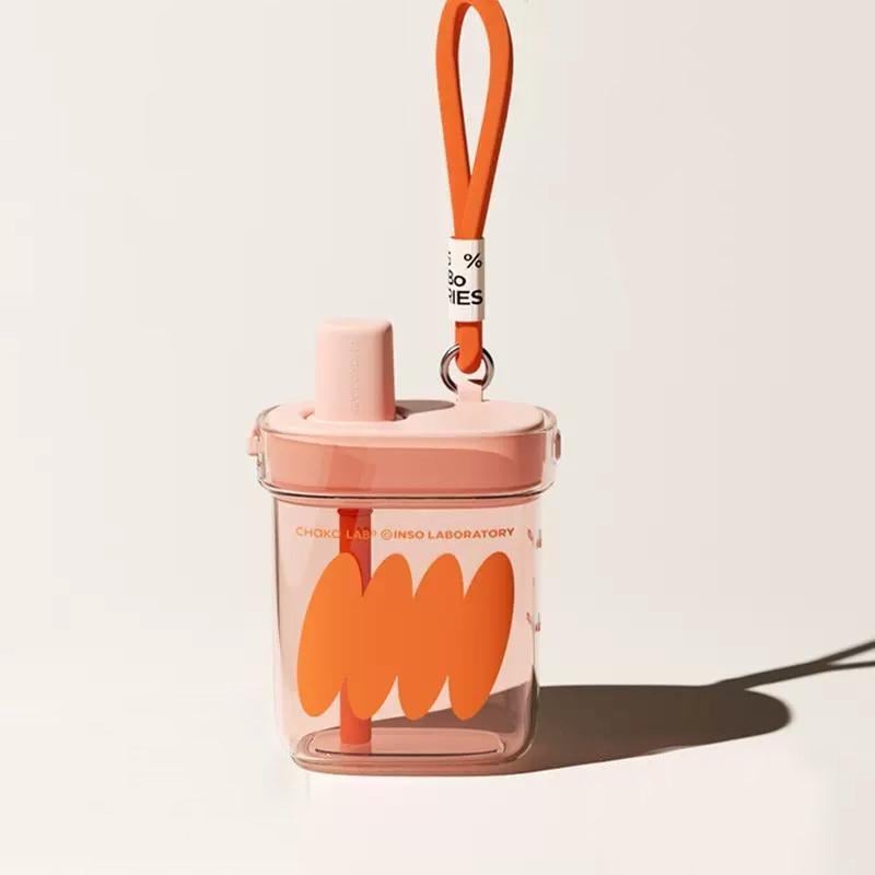 Пляшка для води Chako Lab Square Cup Coral 780 мл Рожевий (46363298889949)