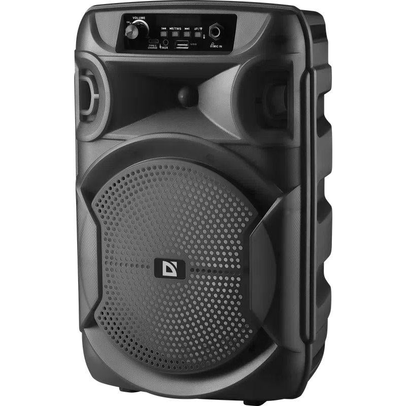 Портативная Bluetooth-колонка Defender Boomer 12 15 Вт FM-радио USB AUX LED-подсветка Черный (65412)
