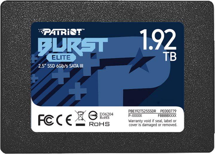 Накопичувач SSD Patriot Burst Elite 1920GB SATAIII TLC 3D 2,5" 7 мм (PBE192TS25SSDR) Накопичувач SSD Patriot Burst Elite 1920GB SATAIII TLC 3D 2,5" 7 мм (PBE192TS25SSDR)