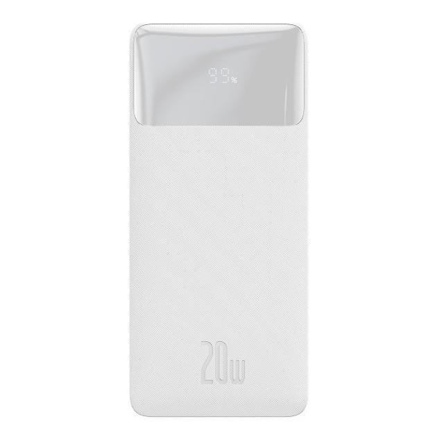Повербанк BASEUS Bipow Digital Display 30000 mAh 20W 3A із швидкою зарядкою 2-USB/1-Type-C Білий