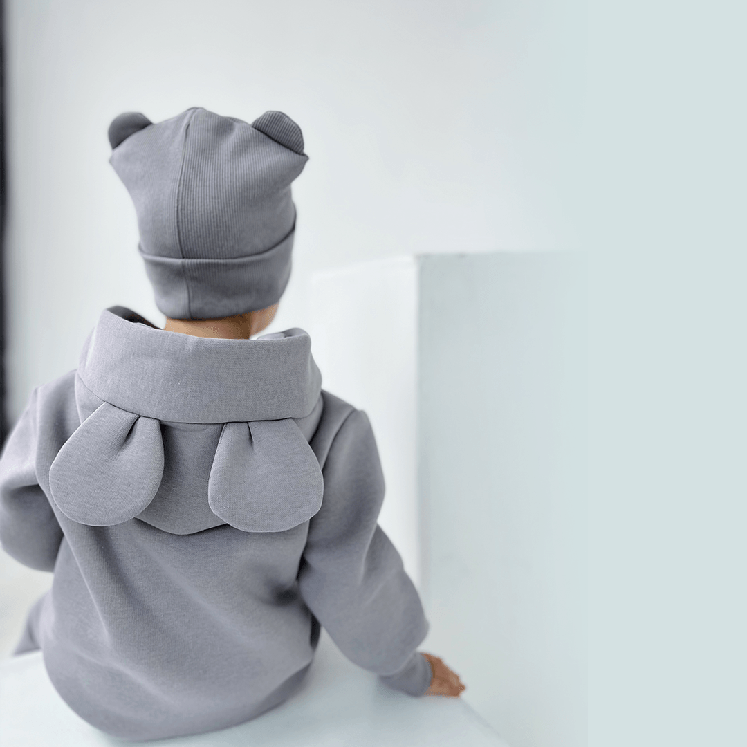 Комбинезон детский BUNNY BOX Микки с ушками триника утепленный р. 80 Серый (16580) - фото 7