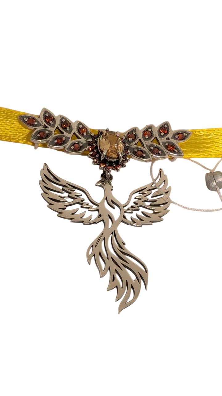 Колье-оберег ОЛОК Феникс символ возрождения серебро 925 пробы 4 см (2964565785)