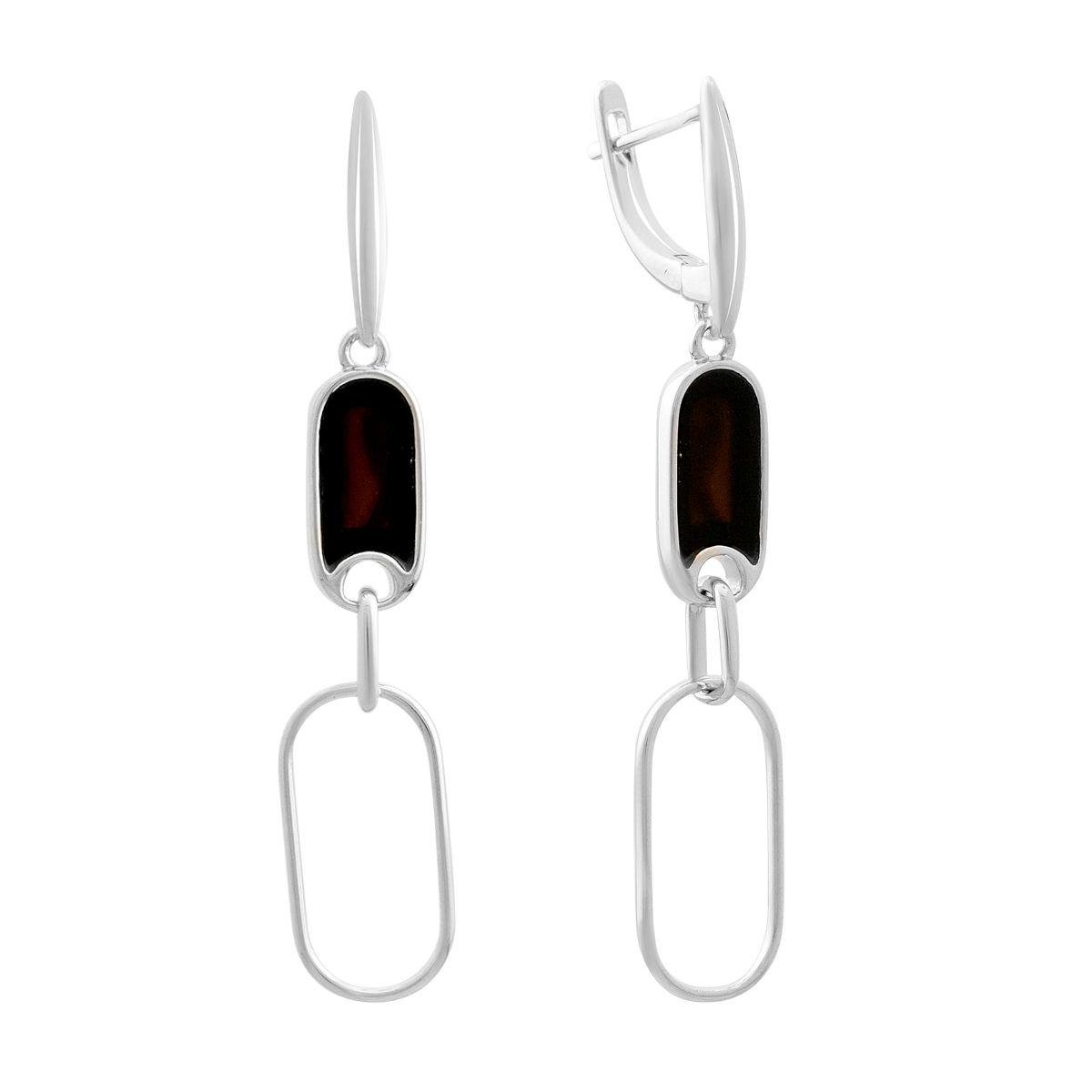 Серебряные серьги с натуральным ониксом (2129110)