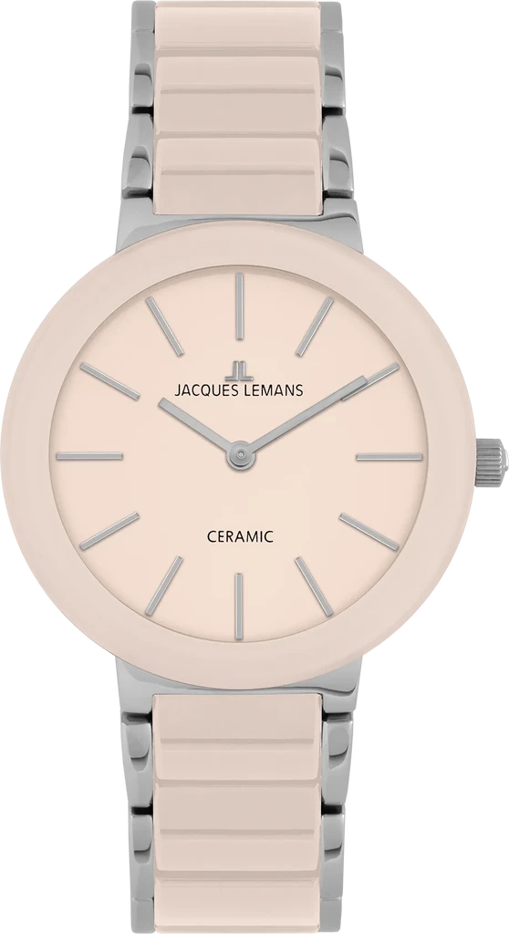 Наручные часы женские Jacques Lemans Monaco 42-7X со стальным корпусом WR 100 м и бежевым циферблатом Наручные часы женские Jacques Lemans Monaco 42-7X со стальным корпусом WR 100 м и бежевым циферблатом