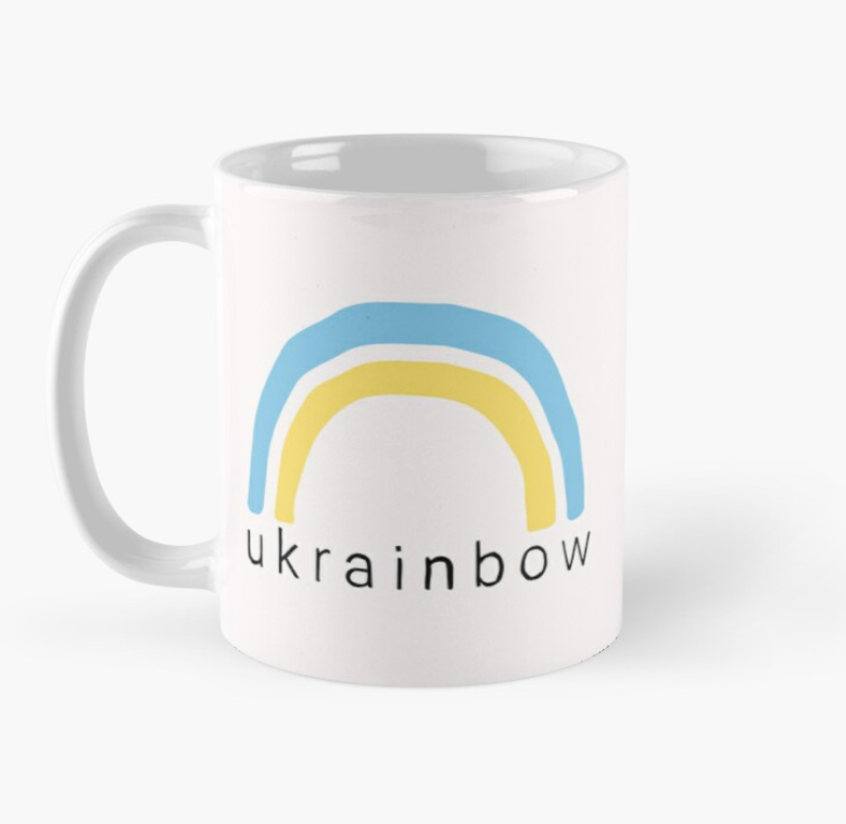 Чашка керамічна з принтом "Ukrainbow" українська веселка 330 мл Білий (УКР275Ч)